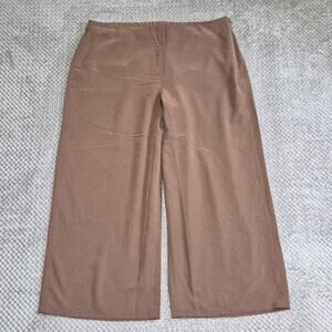 J Jill Modal Wide Leg Pant Women Large Brown Pockets Lagenlook Office Cottagecor